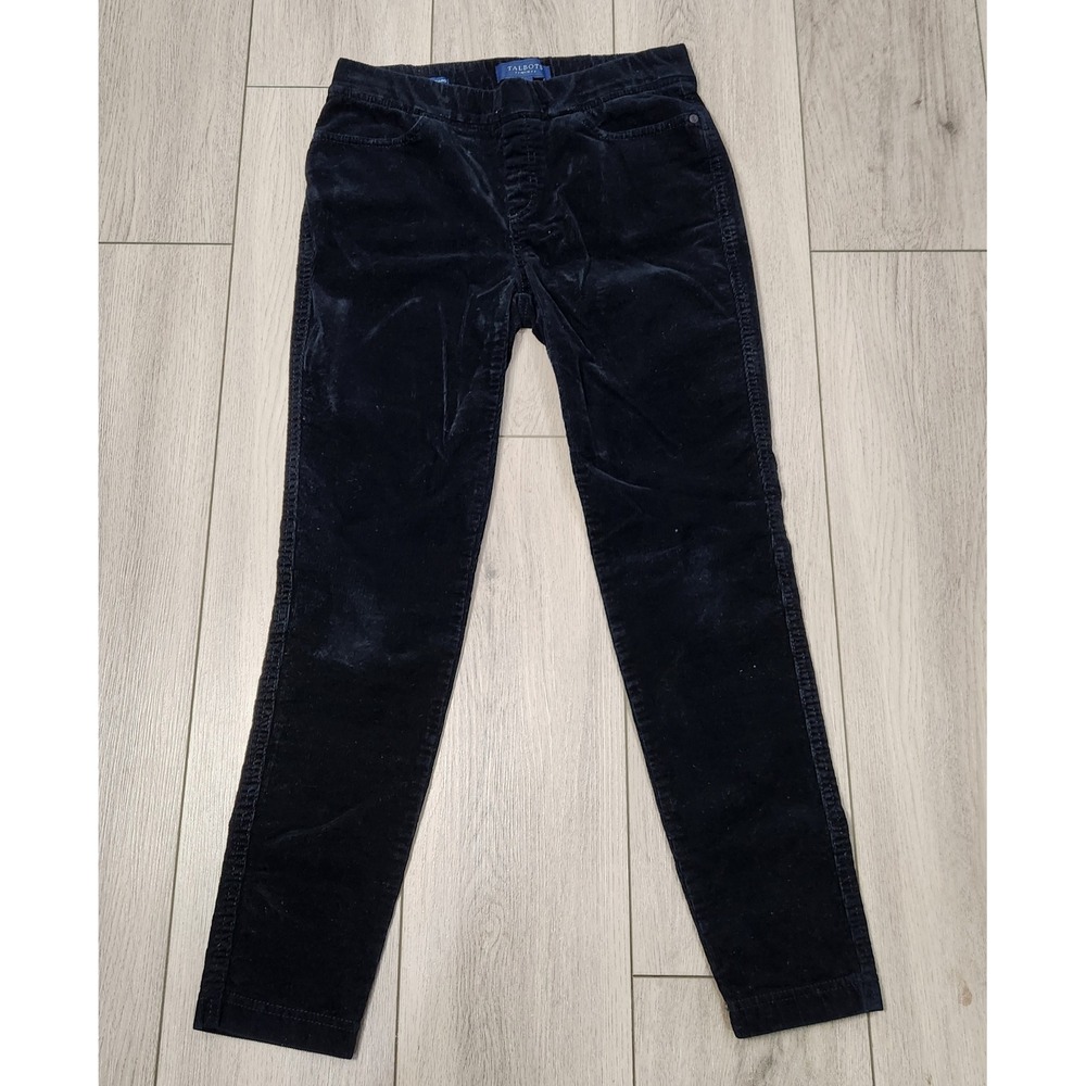 Talbots Petite Black Corduroy Pull On Jeggings Stretch Skinny Pants Women Sz 2P